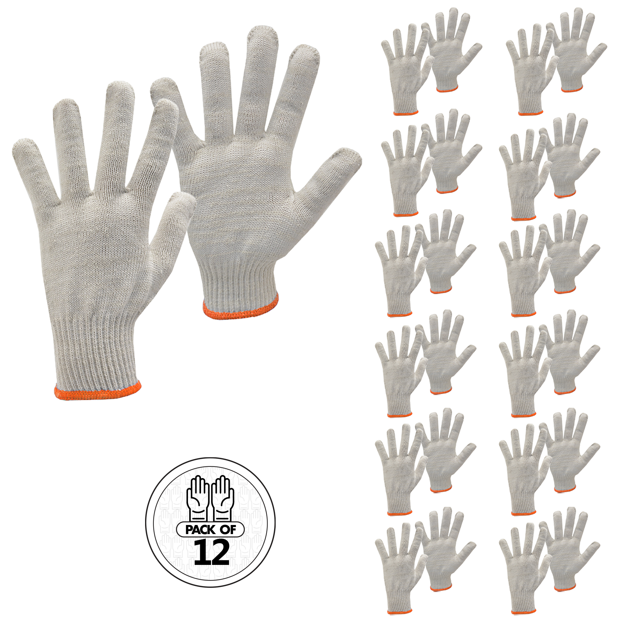 Safety Knitted Multi-Purpose Gloves – Pack of 12